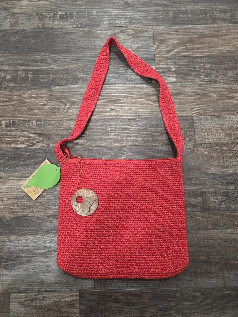 The SAK Red Crochet Shoulder Bag